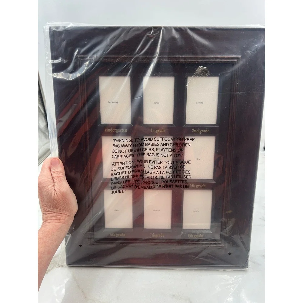 Pottery Barn Kids School Years Frame Espresso Wood 9 Openings 2x3 Beginning-8th